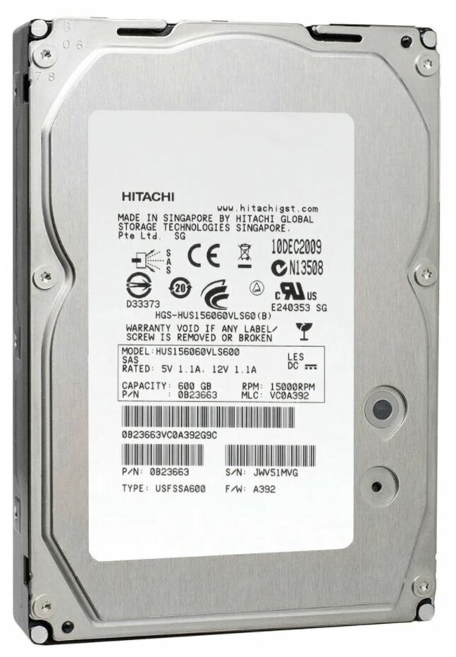 Внутренний жесткий диск Hitachi 600GB SAS 15K (0B23663)