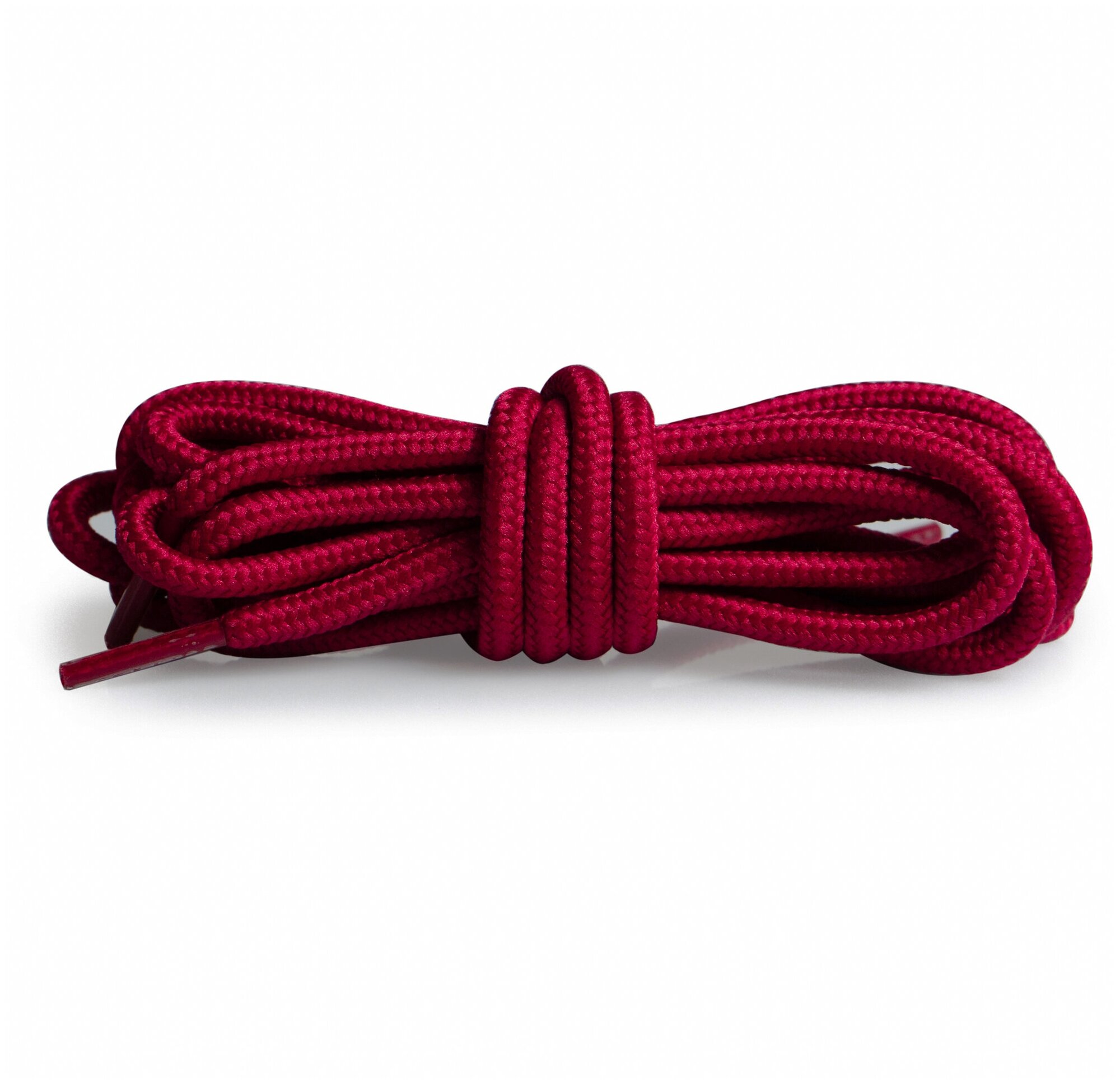 Круглые плетеные шнурки 120см - Вишнево-красный