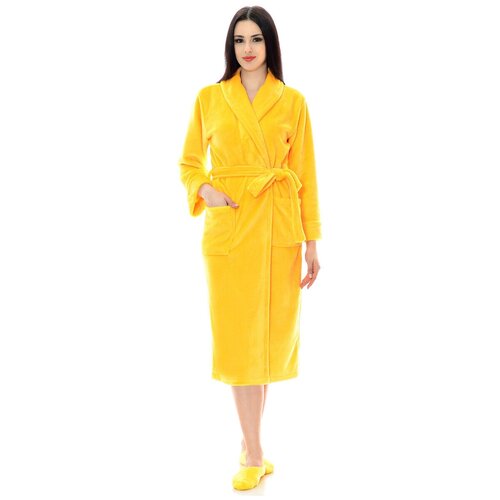 фото Халат банный женский, s-family, размер 52;54, цвет желтый