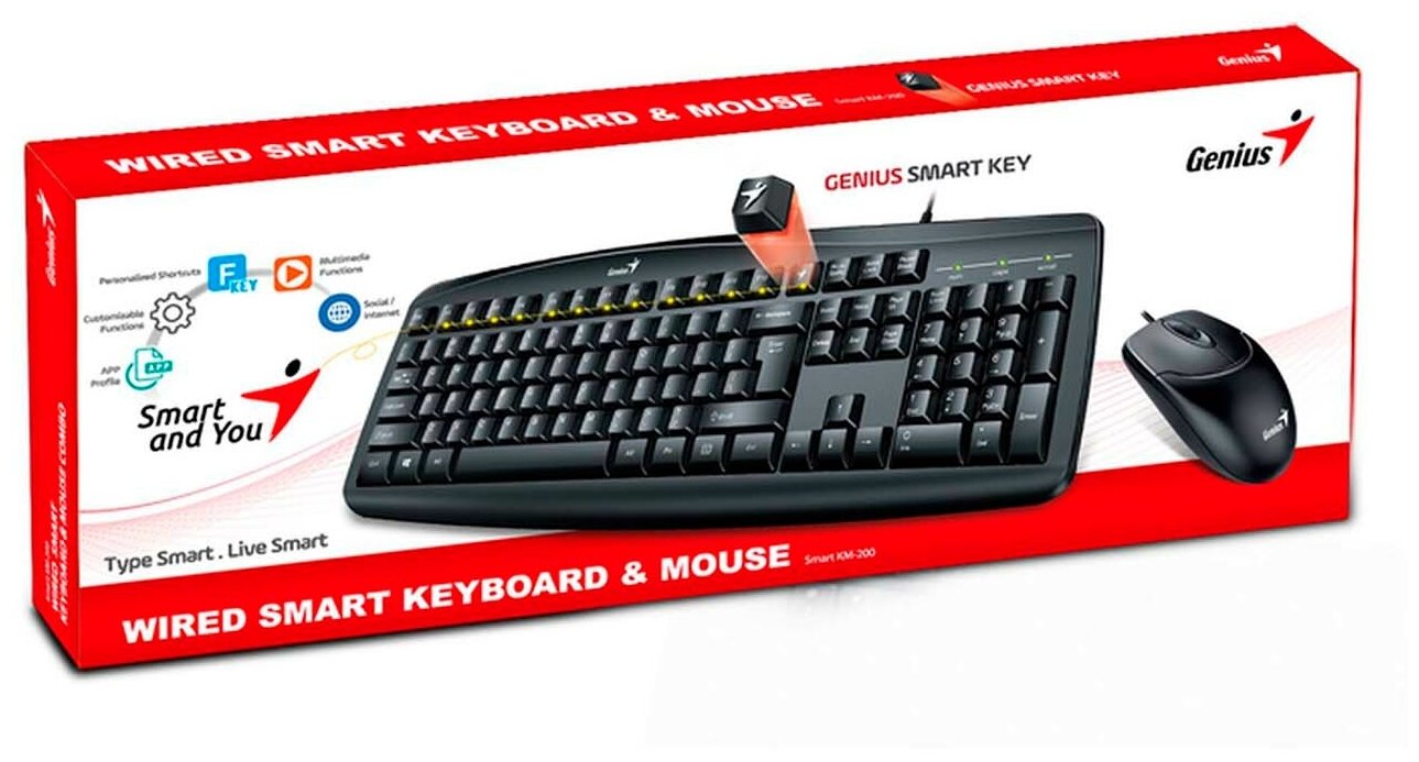 Комплект клавиатура + мышь Genius KM-200 Black USB