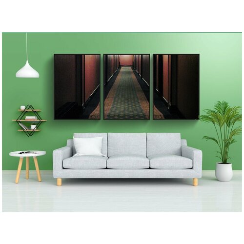 фото Набор модулных постеров для интерьера "коридор, отель, жуткий" 60x90 см. в тубусе, без рамки lotsprints