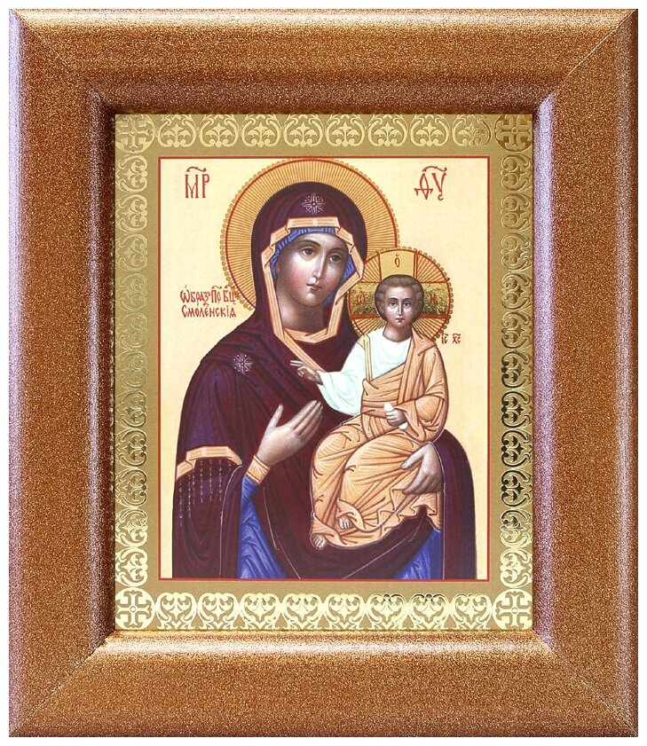 Икона Божией Матери "Одигитрия" Смоленская, широкая рамка 14,5*16,5 см