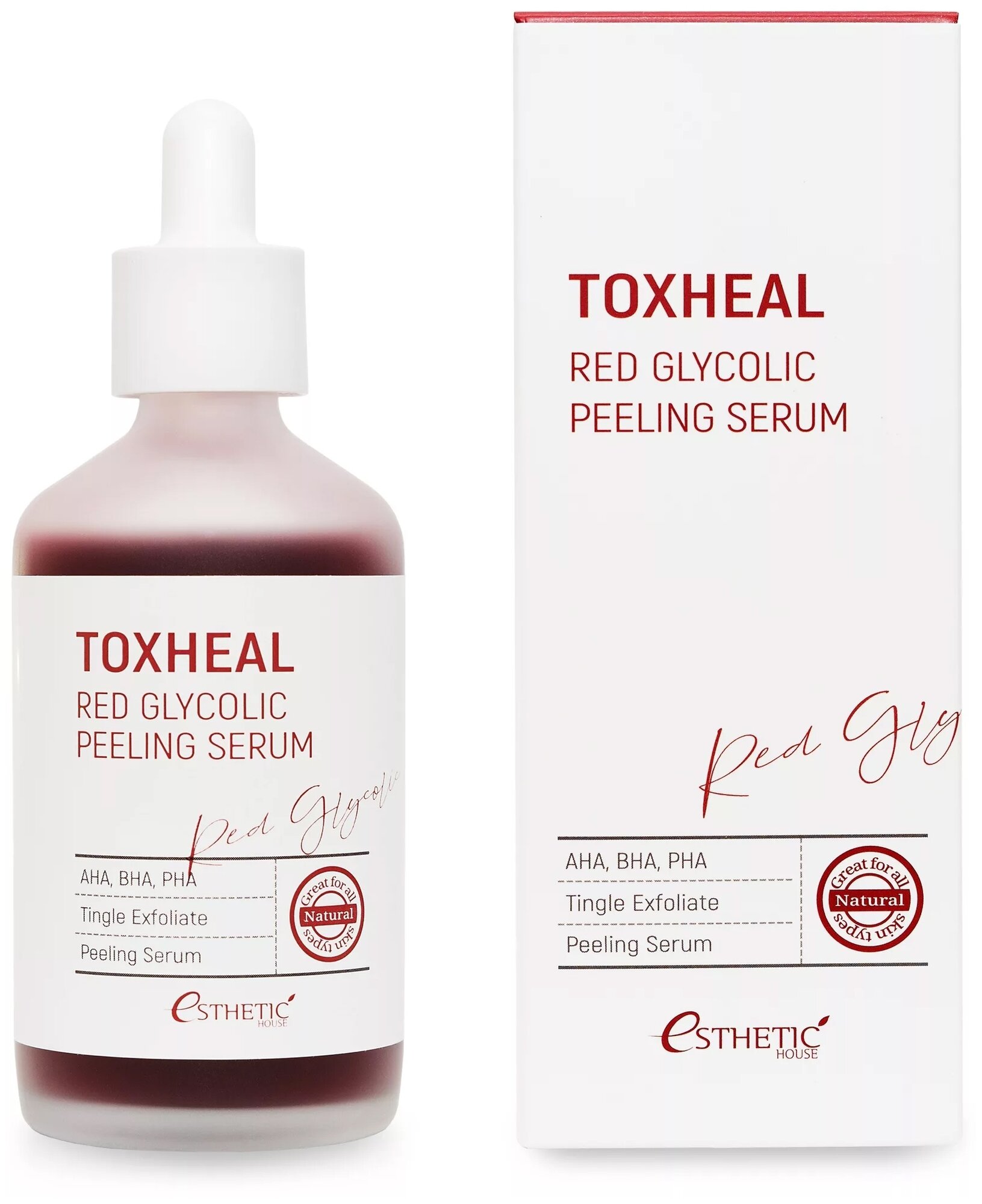 Esthetic House Пилинг-сыворотка гликолевая - Toxheal red glyucolic peeling serum, 100мл