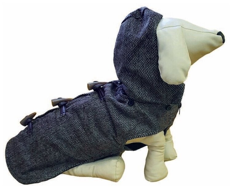 Нано куртка осенняя с капюшоном Dog Gone Smart Herrigbone coat 25 см, коричневый - фотография № 3