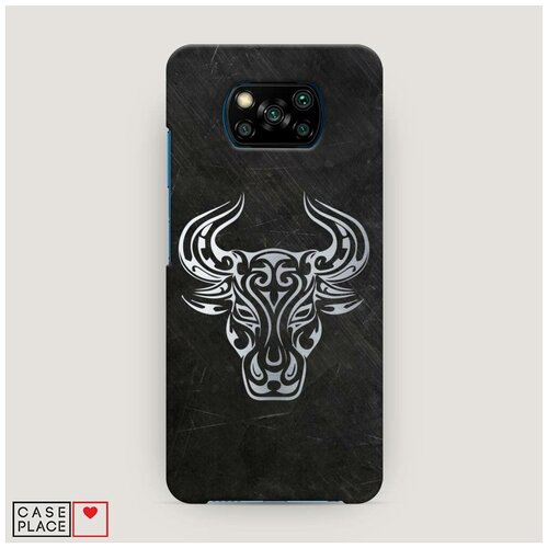 фото Чехол пластиковый xiaomi poco x3 nfc серебрянный бык case place