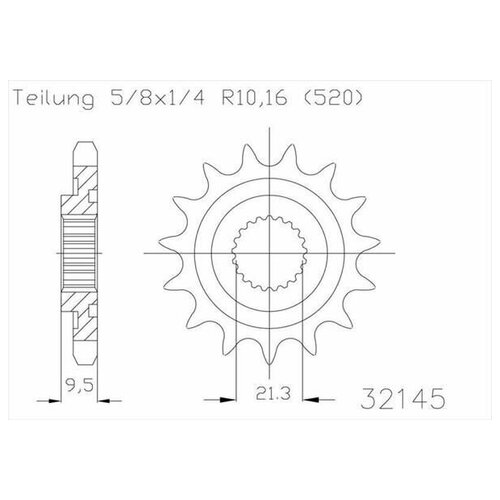 Звезда ведущая ESJOT 50-32145 15 зубов, кросс JTF1577.15