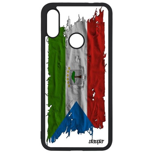 фото Ударопрочный чехол для телефона // xiaomi redmi note 7 // "флаг гвинеи экваториальной на ткани" страна государственный, utaupia, белый