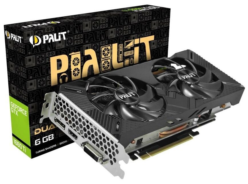 Видеокарта PCIE16 GTX1660TI 6GB GDDR6 PA-GTX1660TI DUAL 6G PALIT