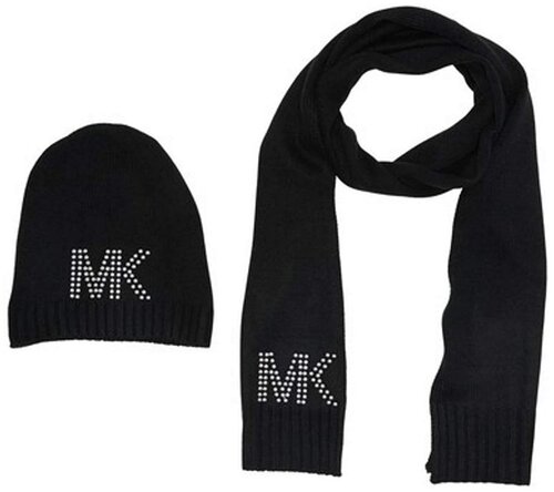 Комплект бини MICHAEL KORS, демисезон/зима, 2 предмета, размер One Size, черный
