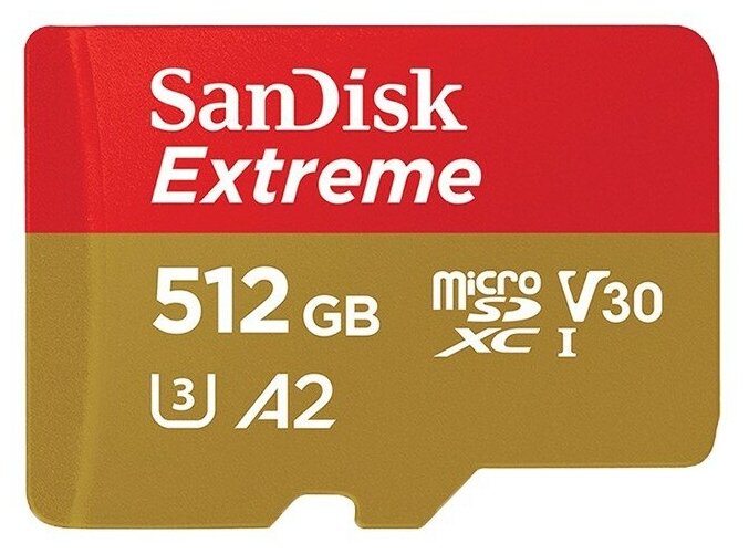 Карта памяти SanDisk Extreme 512GB micro SDXC UHS-I U3 A2 V30 4KUHD