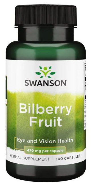 Swanson Bilberry Fruit (Фрукт черники) 470 мг 100 капсул