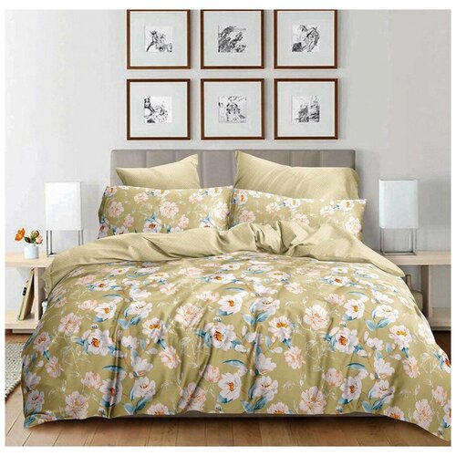 фото Комплект постельного белья 1,5-спальный цветы материал: хлопок сайлид