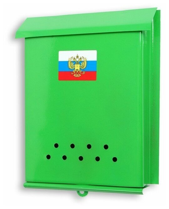 Ящик почтовый без замка (с петлёй). вертикальный "Почта". зеленый 2391977