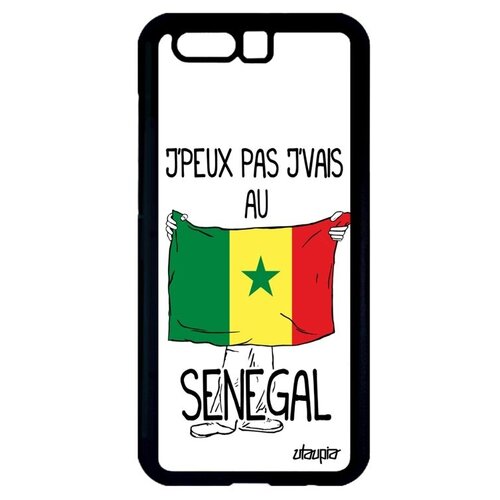 фото Защитный чехол для мобильного // honor 9 // "еду в сенегал" надпись флаг, utaupia, белый