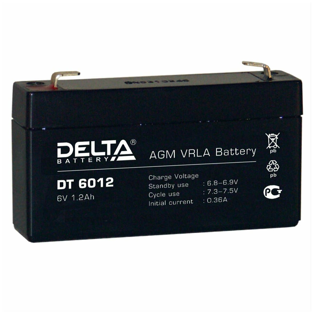 Аккумуляторная батарея для ИБП Delta DT , 6V, 1.2Ah - фото №3