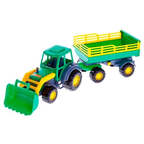 Купить Полесье Трактор с прицепом №2 и ковшом «Мастер», цвета микс, зеленый, пластик, male