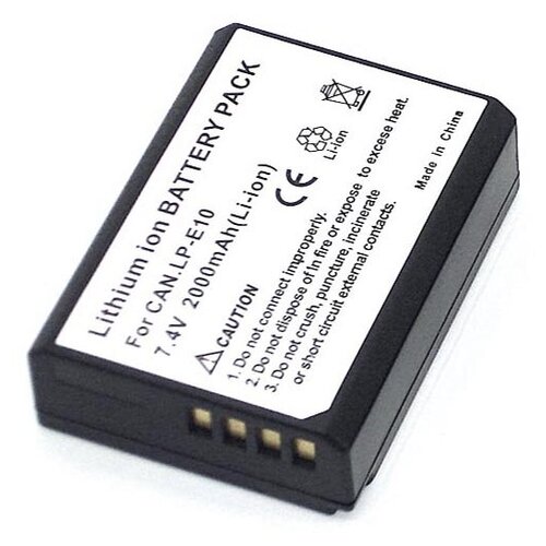 Аккумуляторная батарея для фотоаппарата Canon EOS 1100D (LP-E10) 7,4V 2000mAh Li-ion ack e10 power adapter for canon eos 1100d eos 1200d 1300d onleny