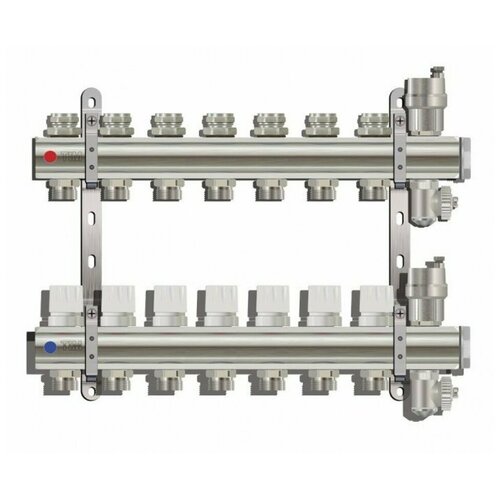 Коллекторная группа из латуни без расходомеров KB007 коллекторная группа tim kd002 для теплого пола 2 выхода расходомер
