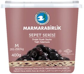 Маслины Marmarabirlik Sepet Serisi М черные вяленые с косточкой, 400 г