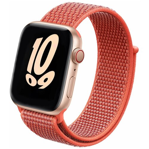 Нейлоновый ремешок для часов Apple Watch series 1-6, SE 38-40mm, 7 41mm / Ремешок для Эпл Вотч серии 1-6, СЕ 38-40мм и серия 7 41мм (Оранжевый)