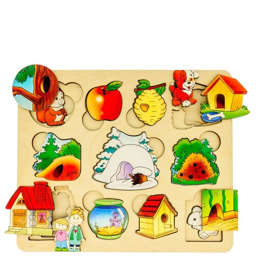 Где чей домик, Нескучные игры (рамки-вкладыши, 2 слоя) рамки вкладыши для ребенка домик лягушонка и рыбки секретики оксва