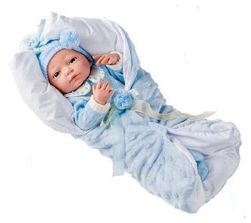 Кукла Berjuan Newborn body Малыш в голубом одеяльце 8093
