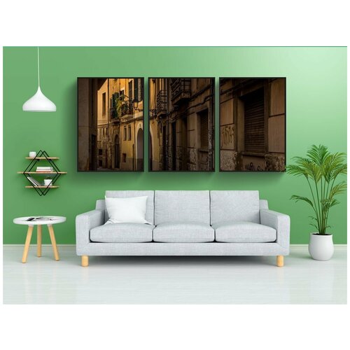 фото Набор модулных постеров для интерьера "исторический центр, пальма, испания" 60x90 см. в тубусе, без рамки lotsprints