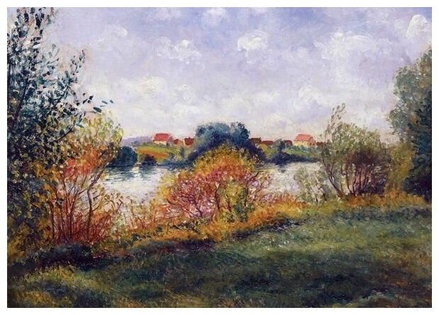 Репродукция на холсте Осенний пейзаж во Франции Писсарро Жорж 42см. x 30см.