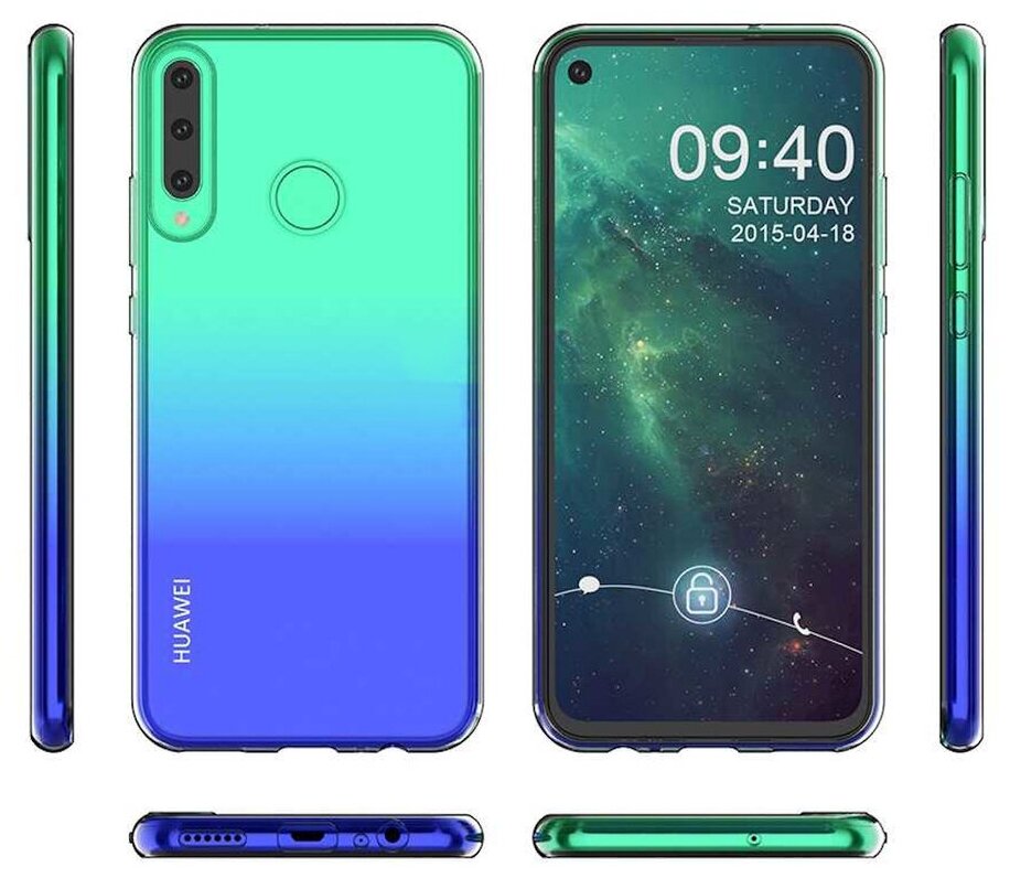 Чехол силиконовый для Huawei Honor 9C / Huawei P40 lite E / Huawei Y7P, (прозрачный)