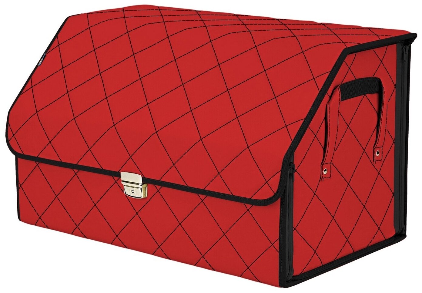Органайзер-саквояж в багажник "Союз Премиум" (размер XL). Цвет: красный с черной прострочкой Ромб.