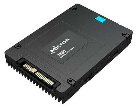 Накопитель Micron SSD 7450 Max, 1600GB, U.3(2.5" 15mm), NVMe, PCIe 4.0 x4, 3D Tlc, R/W 6800/2700MB/s