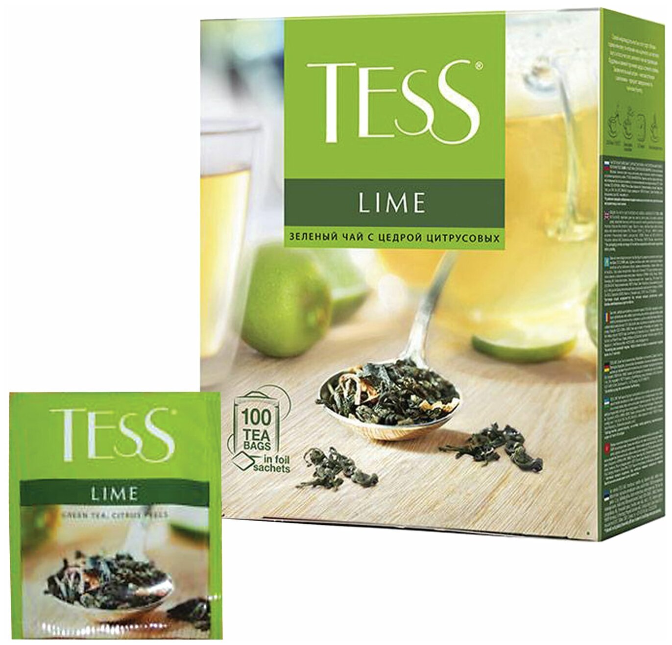Чай в пакетиках зеленый Tess Lime, 100 шт - фотография № 13