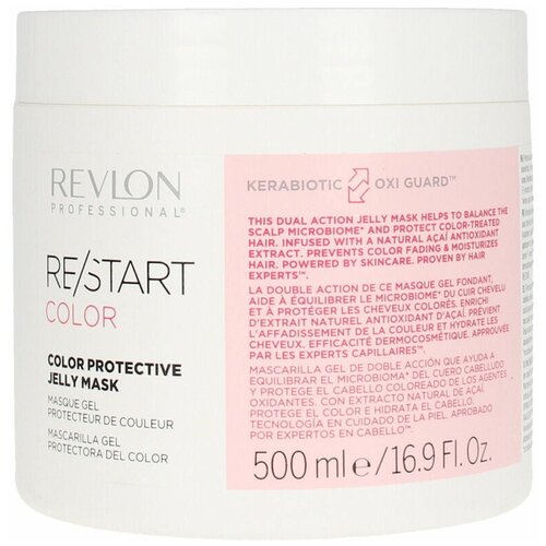 Маска для окрашенных волос, revlon restart color protective jelly mask 500 мл.