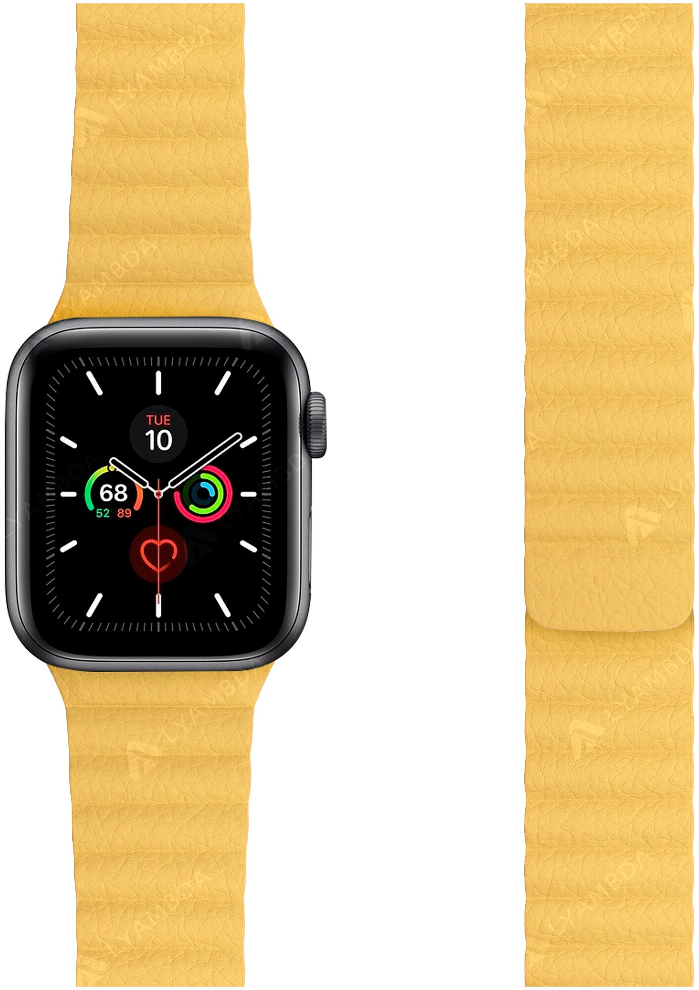 Кожаный ремешок для Apple Watch 38/40/41 mm LYAMBDA POLLUX DSP-24-40-YL Yellow