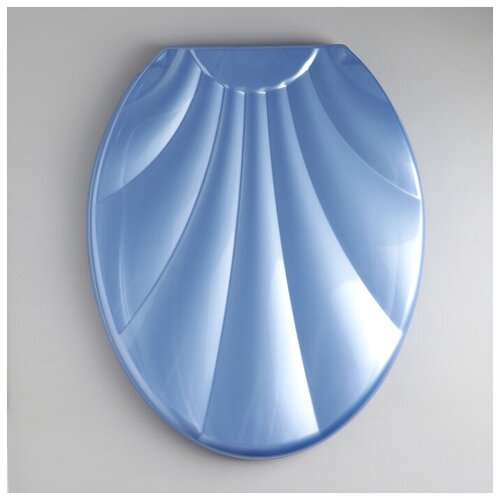 Сиденье для унитаза с крышкой Ракушка, 44,5х37 см, цвет голубой перламутр