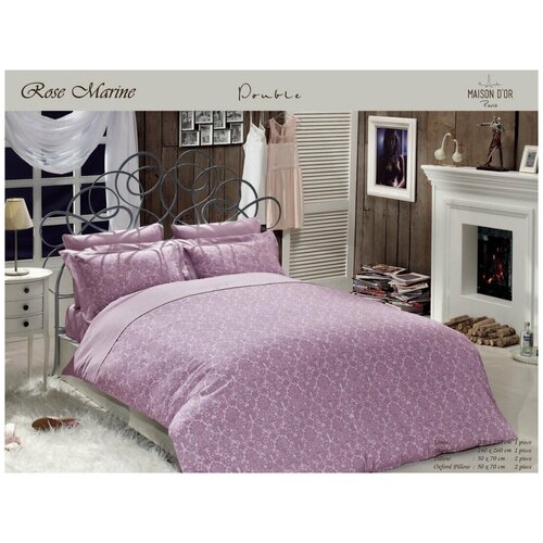 фото Постельное белье maison dor rosemarine хлопковый сатин фиолетовый семейный maison dor (турция)