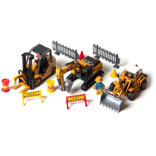 Строительная техника GLW 8833 / набор / погрузчик / Экскаватор / бульдозер / спецтехника / стройтехника / подарок для мальчика / на день рождения