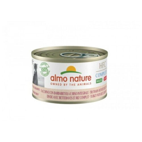 Almo Nature Полнорационные консервы для собак Итальянские рецепты: Индейка на пару со свеклой и коричневым рисом (HFC - Complete - Made in Italy - Steamed Turkey with Beet Brown Rice) 5494, 0,095 кг (26 шт)