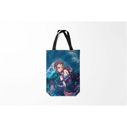 фото Сумка-шоппер / 31х42 см / аниме / клинок рассекающий демонов kimetsu no yaiba защитник burnettie