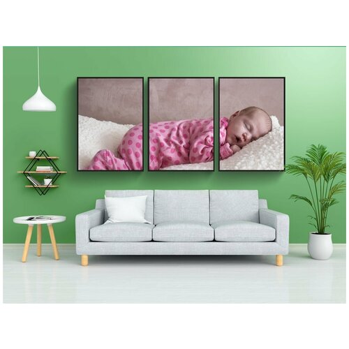 фото Набор модулных постеров для интерьера "детка, новорожденный, спать" 60x90 см. в тубусе, без рамки lotsprints