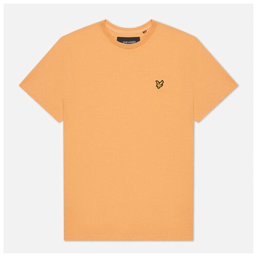 фото Мужская футболка lyle & scott plain regular fit оранжевый , размер l