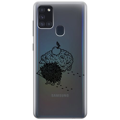 фото Чехол - накладка transparent 3d для samsung galaxy a21s с принтом "funny hedgehogs" re:pa