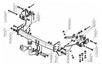 Фаркоп на Mitsubishi Outlander 91312-A