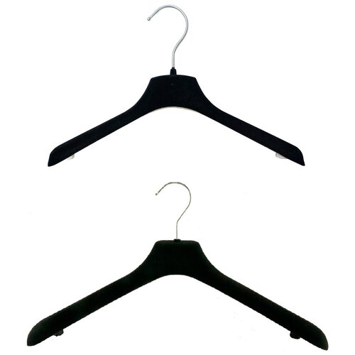 Вешалки Valexa флокированные бархатом набор (для верхней одежды ВМ- 45 1 ШТ + для детской одежды СМ-30 1 ШТ) черные