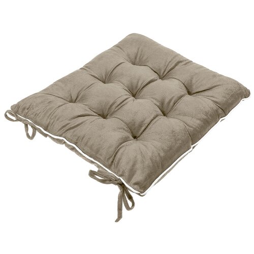 Подушка на стул House-wares, 40х40х5 см., с кантом, бежевый, велюр, 100% полиэстер, наполнитель синтепон