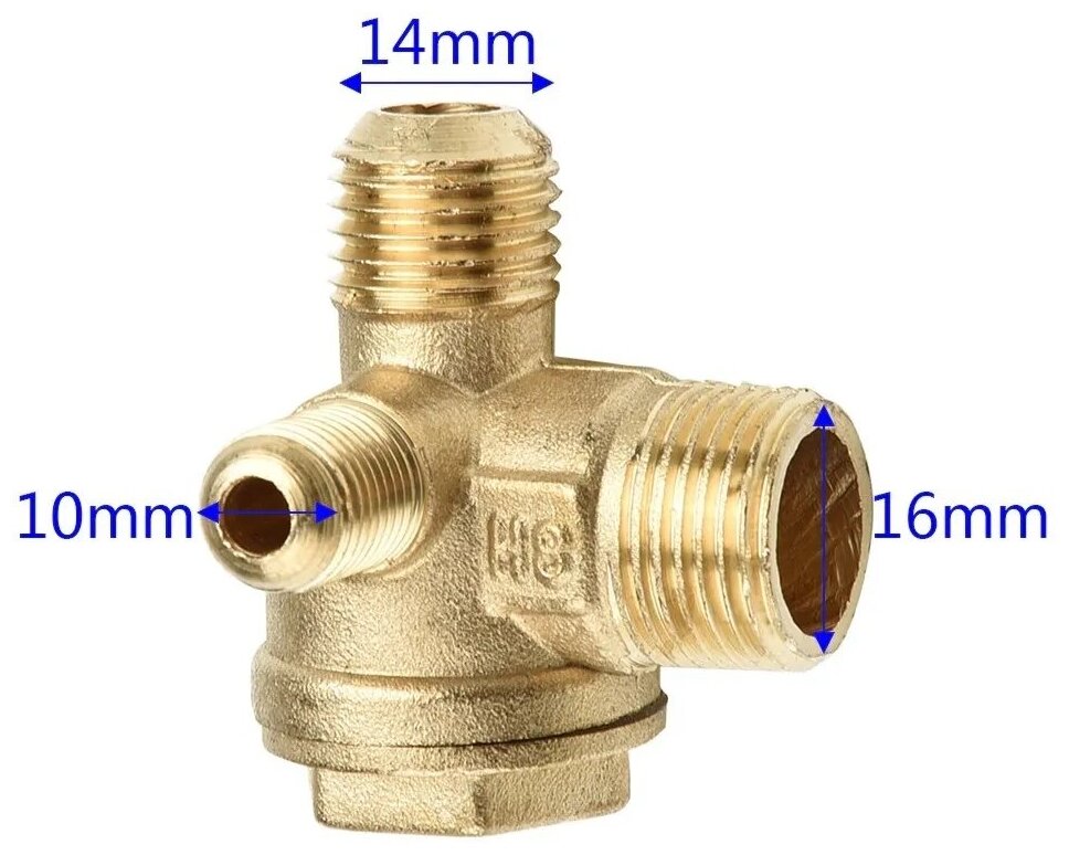 Клапан обратный компрессора воздушного малый 3/8 (16,3мм), 1/2 (20,6мм), 9,8мм - фотография № 3