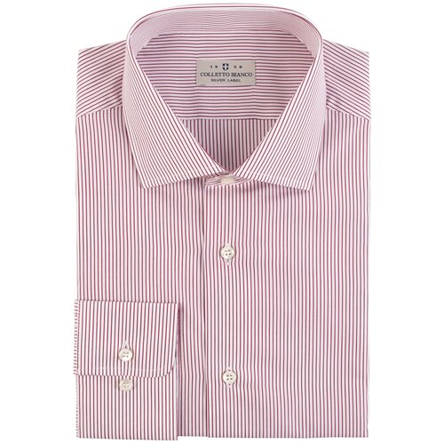 Мужская рубашка Colletto Bianco 000115-SF, размер 42 176-182, красная полоска на белом