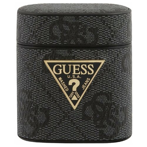 фото Guess чехол guess 4g pu leather case with metal logo для airpods, серый