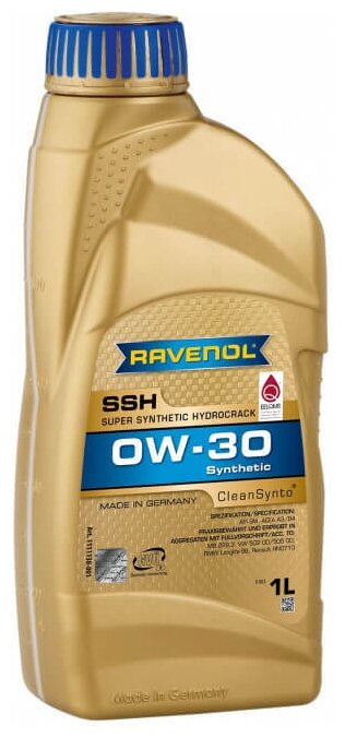 Моторное Масло Ravenol Super Synthetic Hydrocrack Ssh Sae 0w-30 ( 1л) Ravenol арт. 4014835795310