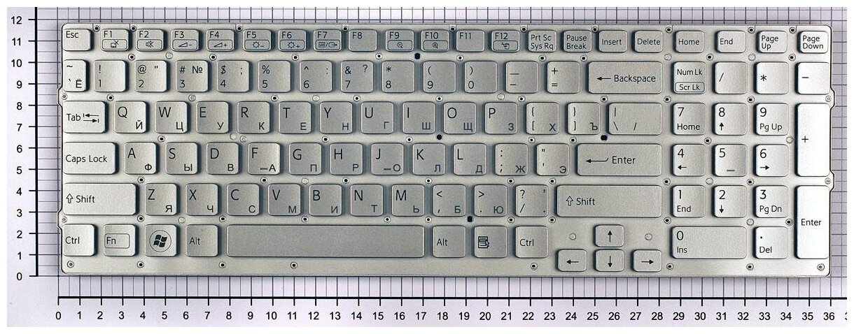 Клавиатура для ноутбука Sony Vaio 9Z N6CBF A0R серебристая без рамки